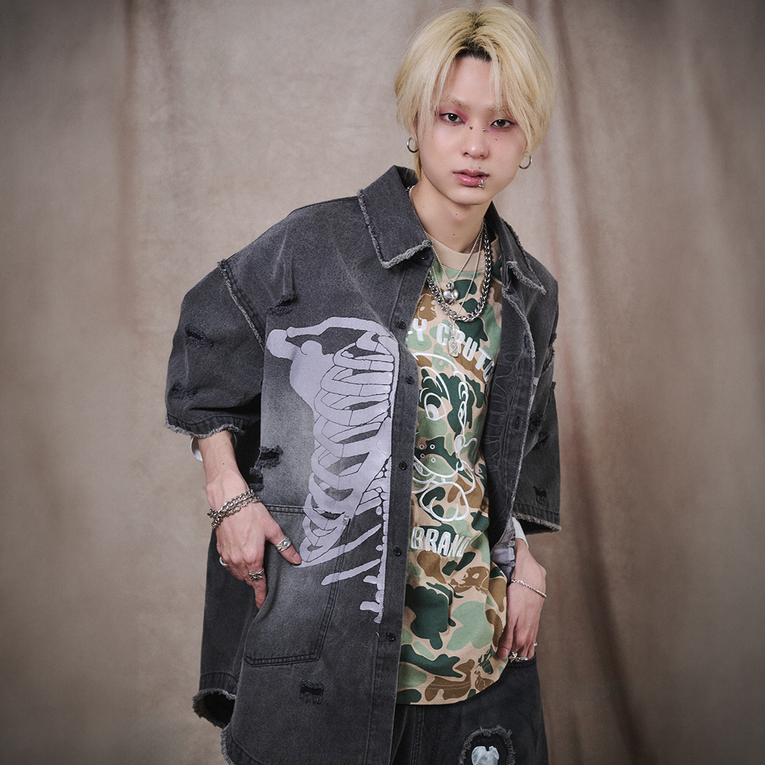 予約品【5月中旬頃までにお届け予定】クソ餓鬼ドロンコデニムシャツ 162031